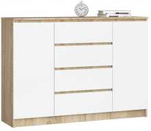 Kummut Nore K140, 40 x 138 x 99 cm, tamm/valge