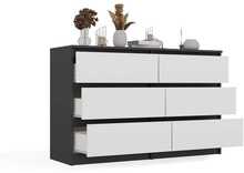 Kummut Topeshop Malwa M6, 120 x 30 x 75 cm, antratsiit/valge