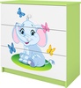 Kummut Kocot Kids Babydreams, 80 x 41 x 80.5 cm, valge/roheline, elevant
