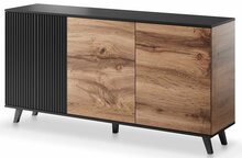 Kummut Halmar Random KM-1, 160 x 40 x 82 cm, tamm/must