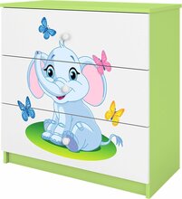 Kummut Kocot Kids Babydreams, 80 x 41 x 80.5 cm, valge/roheline, elevant