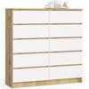 Kummut Akord Furniture Factory K120 94036010, 40 x 120 x 121 cm, pruun/valge/pruunikas