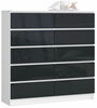 Kummut Akord K120, 40 x 120 x 121 cm, valge/grafiit