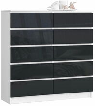 Kummut Akord K120, 40 x 120 x 121 cm, valge/grafiit