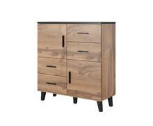 Kummut Cama Meble Lotta 110 2D4S, 110 x 45 x 119 cm, must/puit