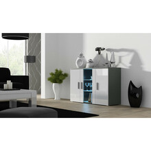 Kummut Cama Meble Soho S7, 120 x 41 x 80 cm, hall/valge
