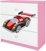 Kummut Kocot Kids Babydreams Racing Car, 41 x 80 x 80.5 cm, valge/roosa