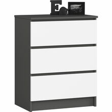 Kummut Akord K60 3SZSZ, 60 x 40 x 77 cm, must/valge
