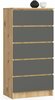 Kummut Akord Furniture Factory K60 OP0LK-6ARTSZAR004, 60 x 40 x 121 cm, 5 sahtliga, pruun/hall
