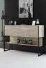 Konsool Hanah Home Luxe Travertine, 120 x 80 x 30 cm, must