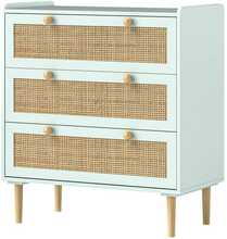Kummut HOMCOM, 3 sahtliga, boho stiilis, 80 x 40 x 87,5 cm, helesinine