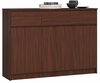 Kummut Akord K140, 40 x 138 x 99 cm, 3 sahtliga, pähkel/pruun