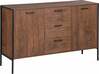 Kummut Beliani Tifton, 39 x 123 x 78 cm, 3 sahtlit, pruun/must