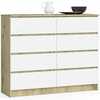 Kummut Akord K120 8SZ CLP, 40 x 120 x 99 cm, tamm/valge