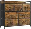 Kummut Songmics 7 sahtliga, 98 x 28,5 x 85 cm, pruun/must