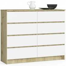 Kummut Akord K120 8SZ CLP, 40 x 120 x 99 cm, tamm/valge