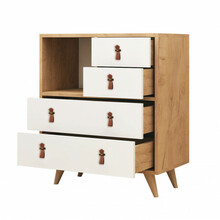 Kummut Kalune Design Fallow 811MDD3422, 40 x 70 x 88.6 cm, valge/tamm