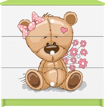 Kummut Kocot Kids Babydreams Teddybear Flowers, 80 x 41 x 80.5 cm, valge/roheline