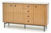 Kummut Halmar Smart KM-1, 167 x 44 x 93 cm, tamm/must