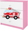 Kummut Kocot Kids Babydreams Fire Brigade, 80 x 41 x 80.5 cm, valge/roosa
