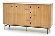 Kummut Halmar Smart KM-1, 167 x 44 x 93 cm, tamm/must