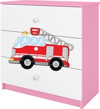 Kummut Kocot Kids Babydreams Fire Brigade, 80 x 41 x 80.5 cm, valge/roosa