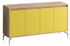 Kummut Kalune Design Utah, 40 x 140 x 94 cm, kollane/kuldne/tamm