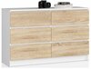 Kummut Nore Queen K120, 40 x 120 x 77 cm, valge/tamm