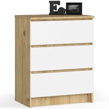 Kummut Akord K60 3SZ CLP, 60 x 40 x 77 cm, tamm/valge