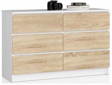 Kummut Nore Queen K120, 40 x 120 x 77 cm, valge/tamm