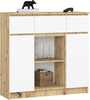 Kummut Akord Furniture Factory K100, 101 x 35 x 98 cm, tamm/pruun/valge
