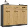 Kummut Top E Shop Simplo 3D3S, 109 x 35 x 85 cm, 3 sahtlit, 3 ust, antratsiit/tamm artisan