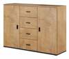 Kummut Cama Meble UNI Lef, 132 x 38 x 92 cm, must/tamm
