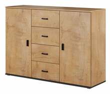 Kummut Cama Meble UNI Lef, 132 x 38 x 92 cm, must/tamm