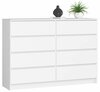 Kummut Akord K140, 8 sahtliga, 40 x 138 x 99 cm, valge