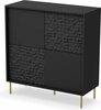 Kummut Halmar Bullet KM-2, 100 x 41 x 105 cm, must/kuldne