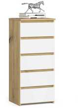 Kummut Akord CL5, 35 x 40 x 92 cm, tamm/valge