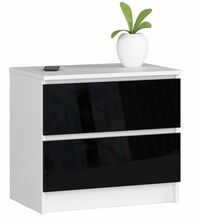 Kummut Akord K60, 40 x 60 x 55 cm, 2 sahtliga, valge/must
