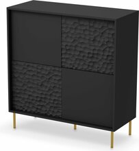 Kummut Halmar Bullet KM-2, 100 x 41 x 105 cm, must/kuldne