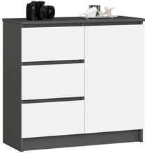 Kummut Akord Jerry K80, 35 x 80 x 77 cm, hall/valge