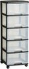 Sahtlisüsteem Curver Regal, 5 sahtlit, 37 x 39 x 100 cm, must/läbipaistev