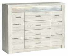 Kummut Halmar Indianapolis I7, 137 x 42 x 104 cm, valge