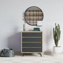 Kummut Kalune Design Suvera 811MDD3437, 40 x 70 x 86 cm, antratsiit/tamm