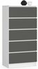 Kummut Akord Furniture Factory K60 OP0LK-6BIASZAR004, 60 x 40 x 121 cm, valge/hall