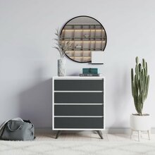 Kummut Kalune Design Suvera 811MDD3436, 40 x 70 x 86 cm, antratsiit/valge