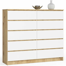 Kummut Akord K140, 40 x 138 x 121 cm, tamm/valge