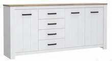 Kummut Forte Elara ERXK241-C586, 42 x 206 x 96 cm, valge/pruun