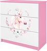 Kummut Kocot Kids Babydreams Horse, 41 x 80 x 80.5 cm, valge/roosa