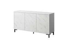 Kummut Cama Meble Marmo 3D, 150 x 45 x 80.5 cm, valge matt/marmorvalge
