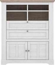 Kummut Forte Aletta TIQK425, 42.3 x 115.3 x 136.1 cm, valge/pruun